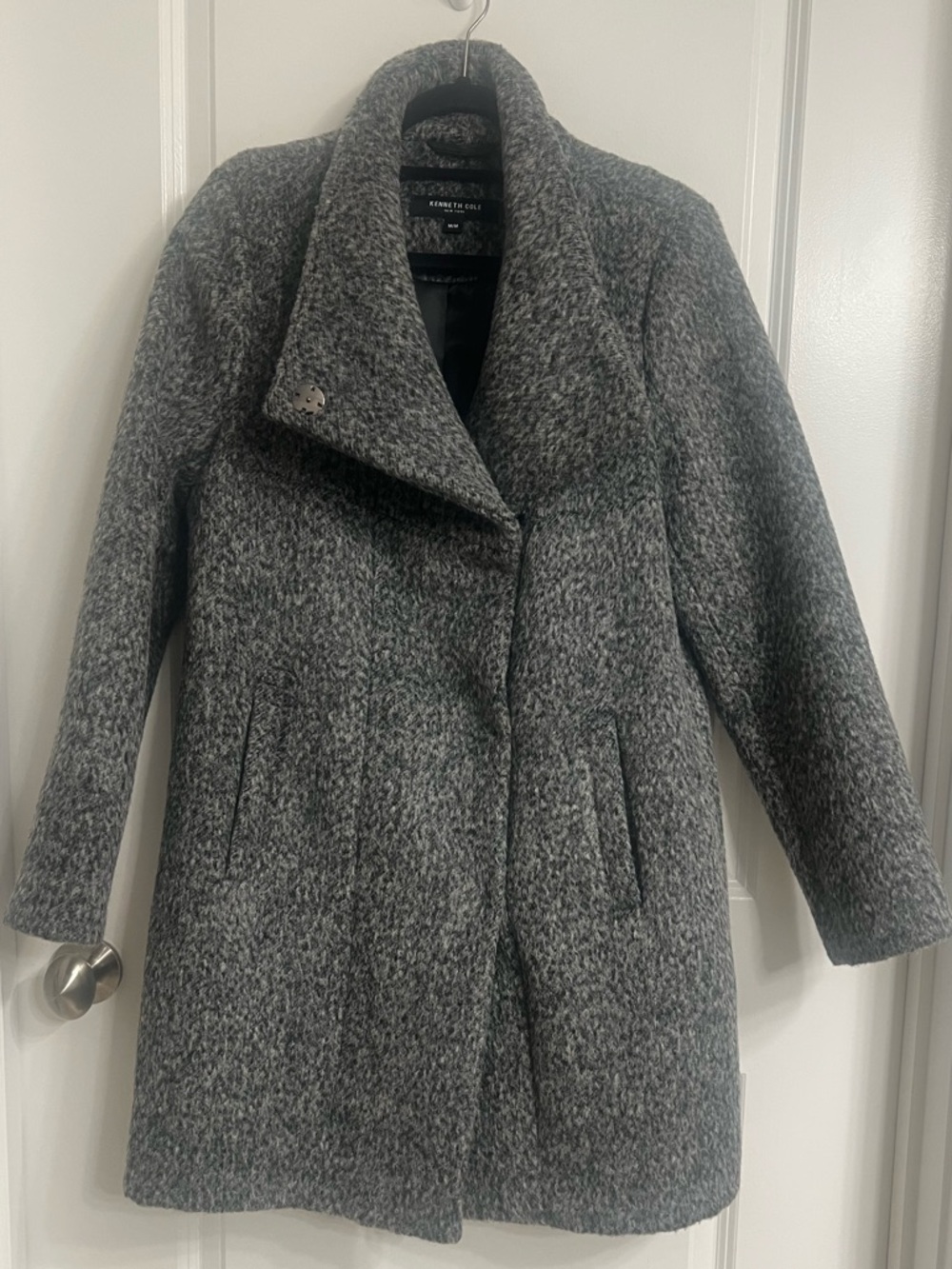 NWOT Kenneth Cole Charcoal Gray Wool-Blend Pea Coat Size M